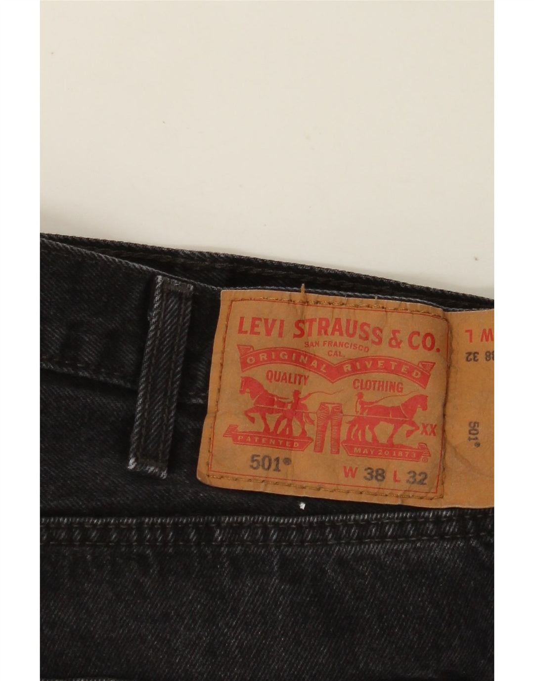 Мужские прямые джинсы LEVI'S 501 W38 L32, черный хлопок