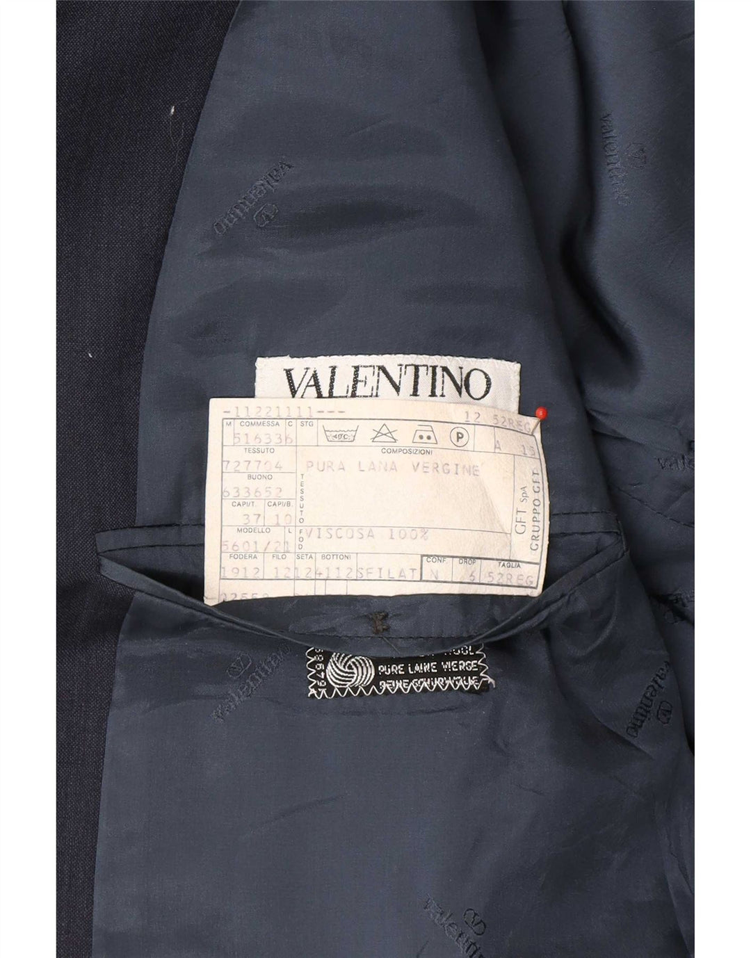 Мужской пиджак на двух пуговицах Valentino IT 52 XL, темно-синий, новая шерсть