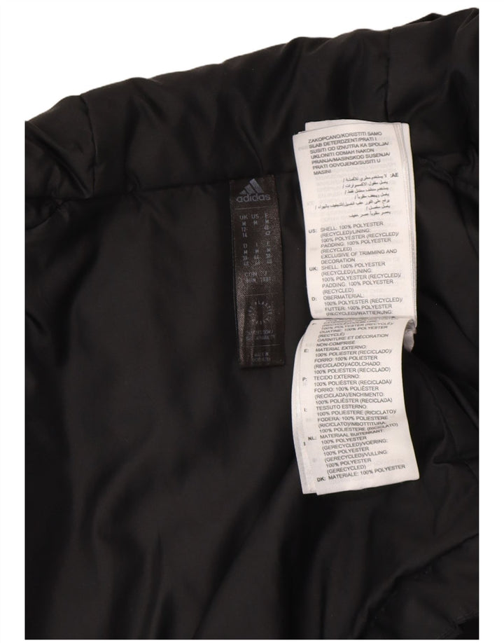 Женская утепленная куртка Adidas с капюшоном UK 12/14, средний черный полиэстер