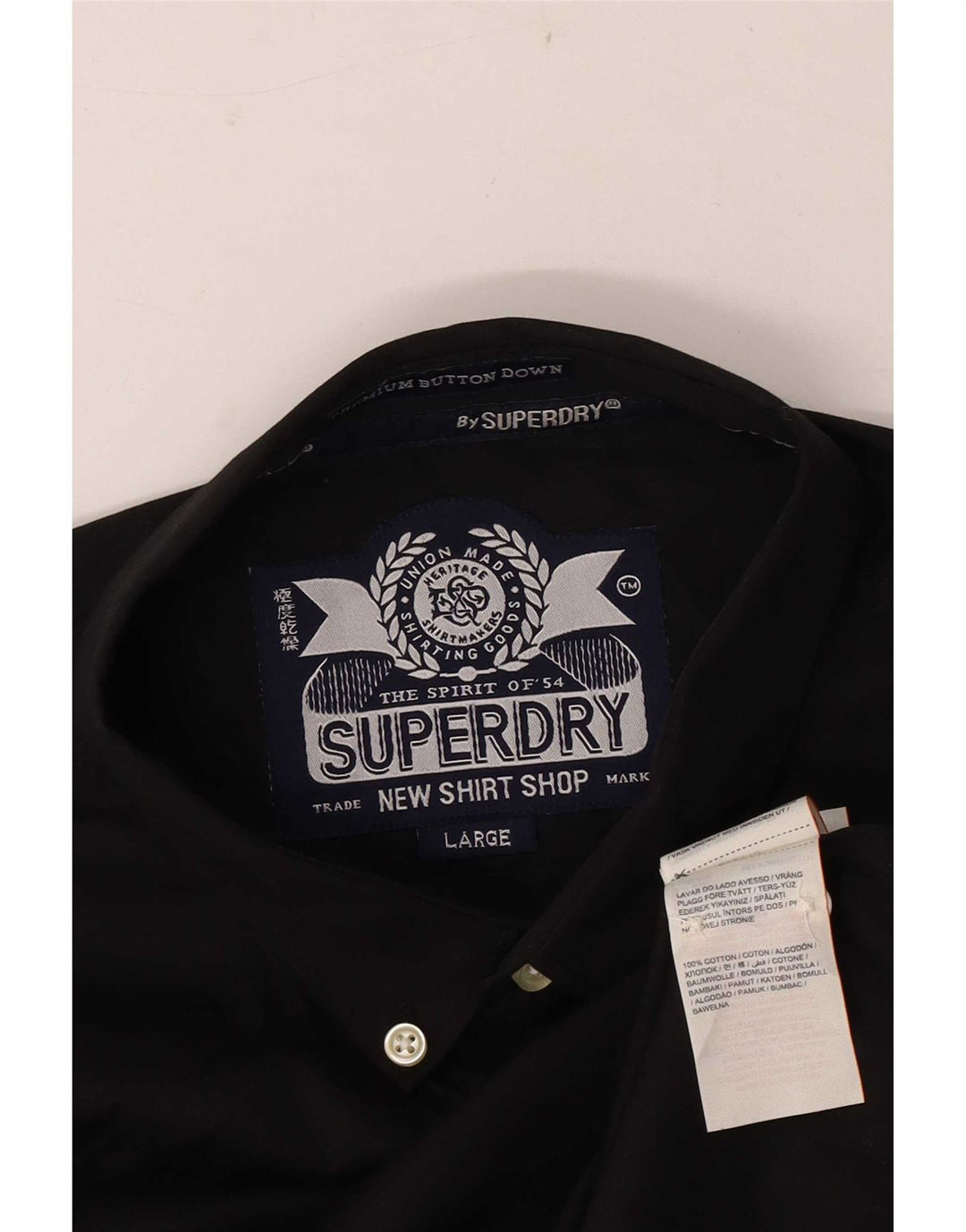 Мужская рубашка Superdry, большая черная, хлопковая