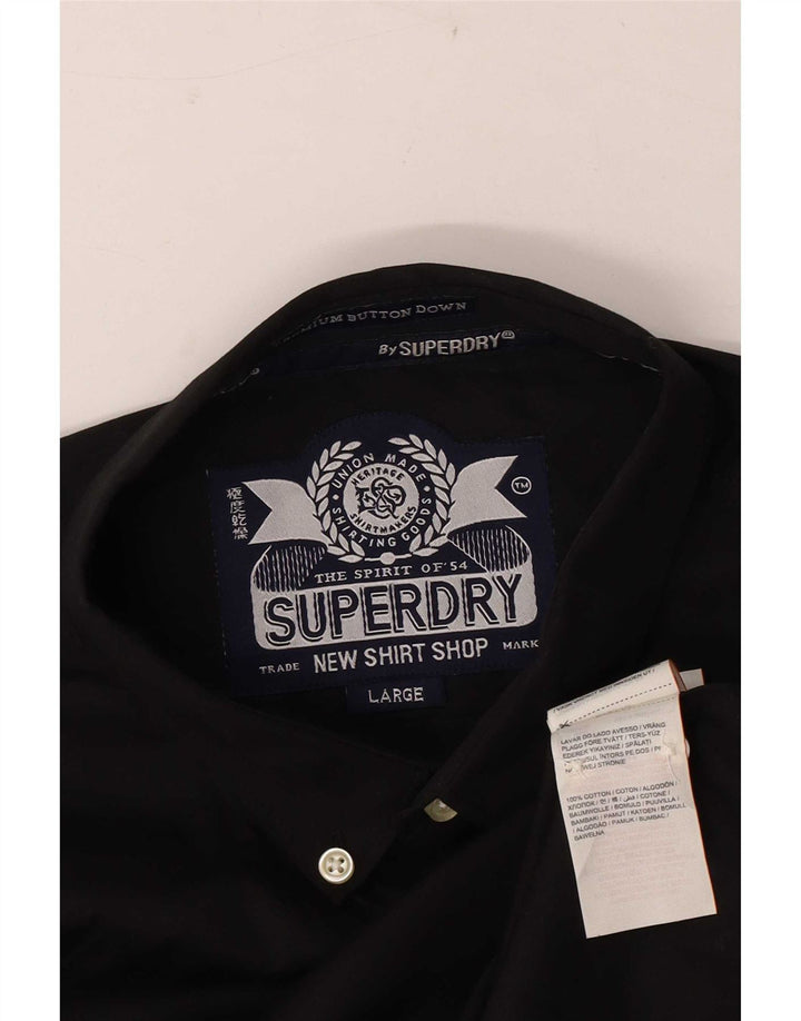 Мужская рубашка Superdry, большая черная, хлопковая