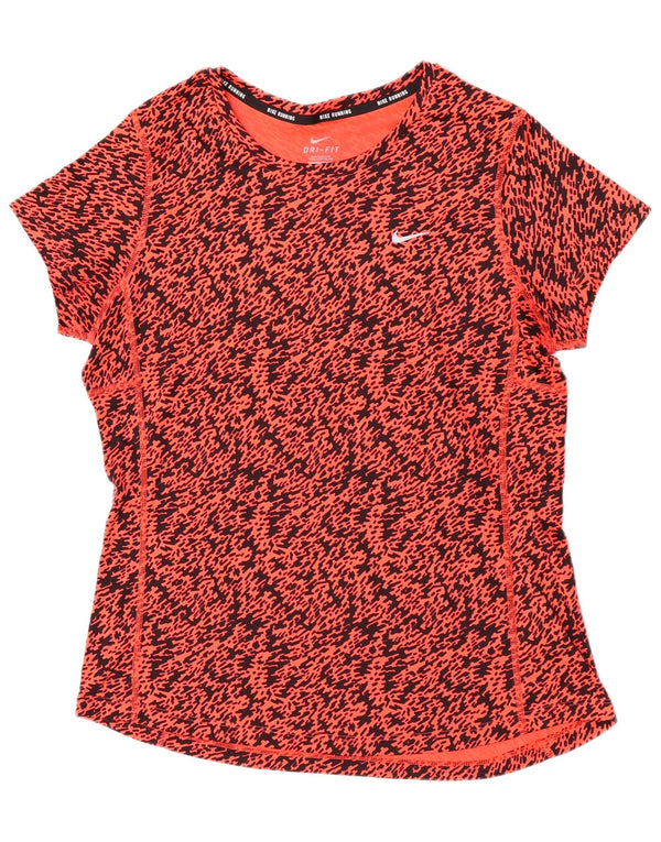 Женская футболка с абстрактным узором Nike Dri Fit UK 16, большая оранжевая