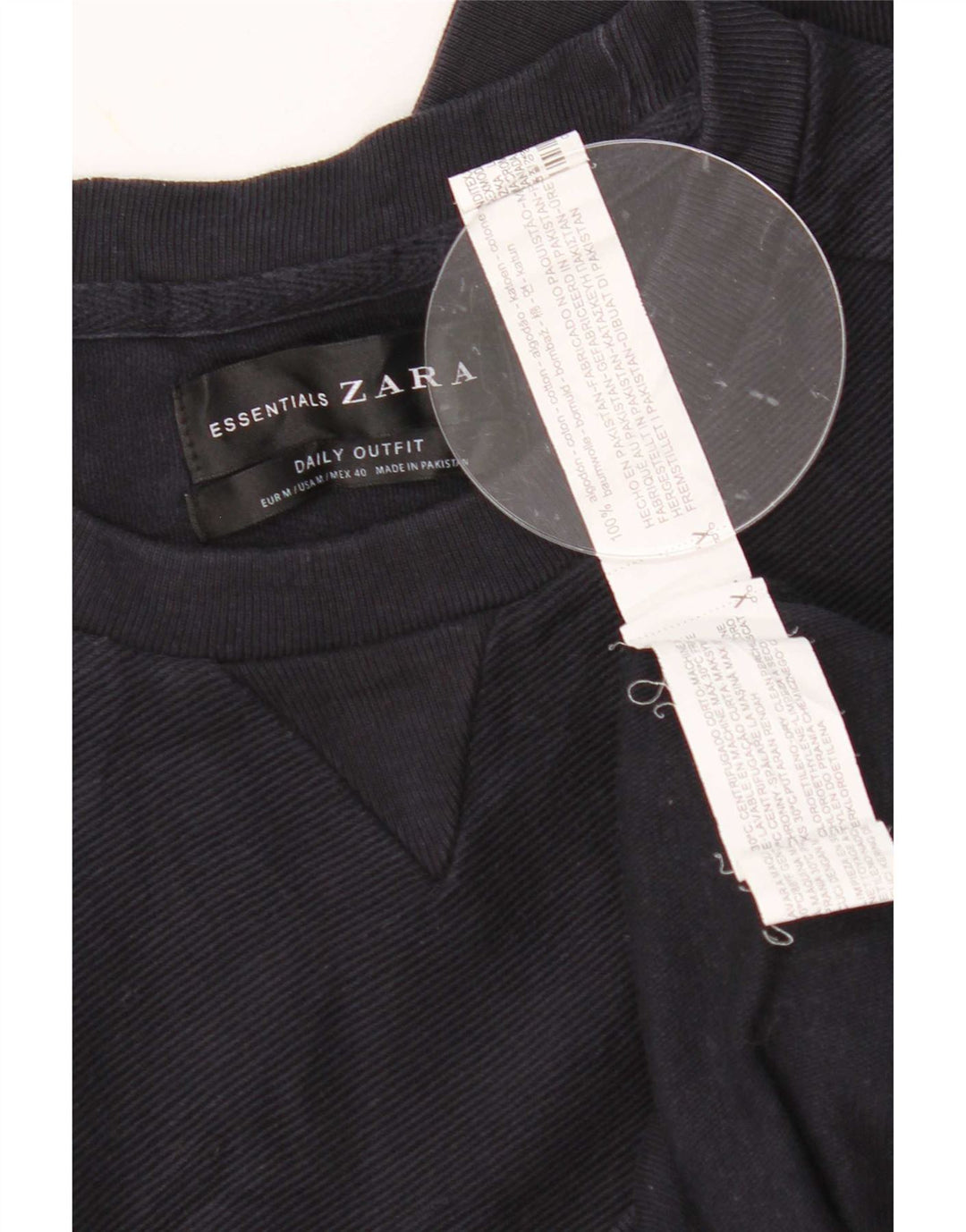 Мужской джемпер Zara, темно-синий, хлопковый, среднего размера