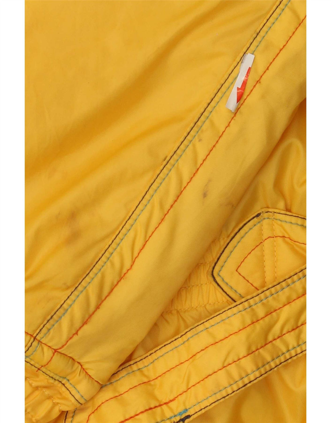 Женская лыжная куртка Ellesse Oversized с капюшоном UK 14, большая желтая с цветными блоками