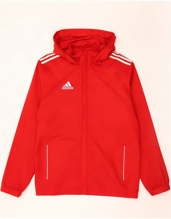 Мужская куртка-дождевик Adidas с капюшоном UK 38/40, средний красный нейлон