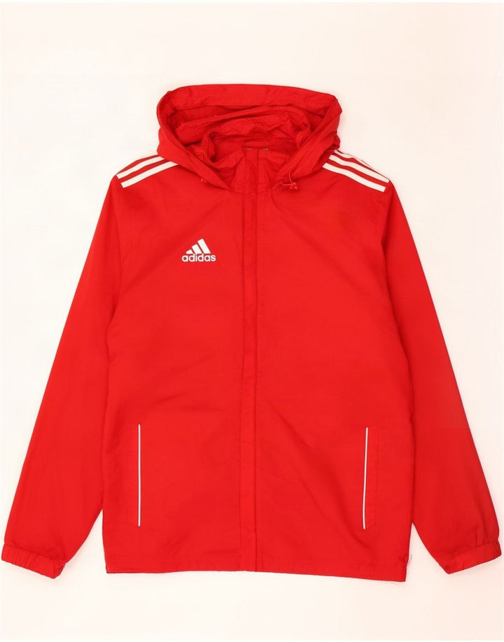 Мужская куртка-дождевик Adidas с капюшоном UK 38/40, средний красный нейлон