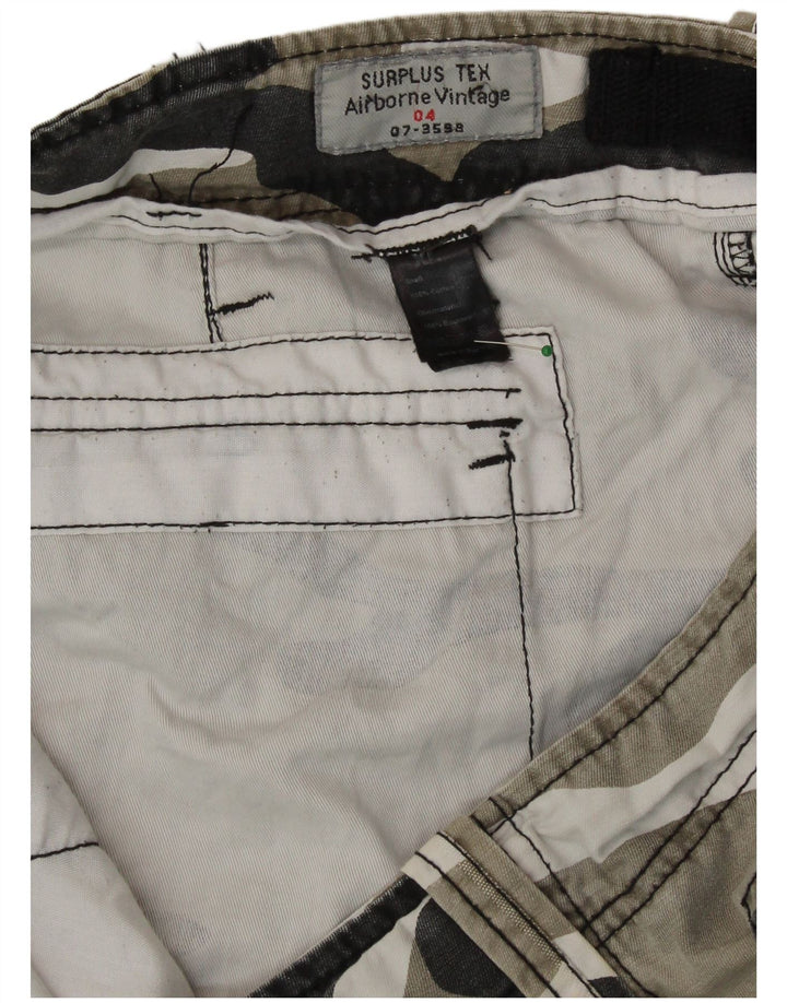 Мужские шорты карго SURPLUS TEX XL W40, зеленый камуфляжный хлопок