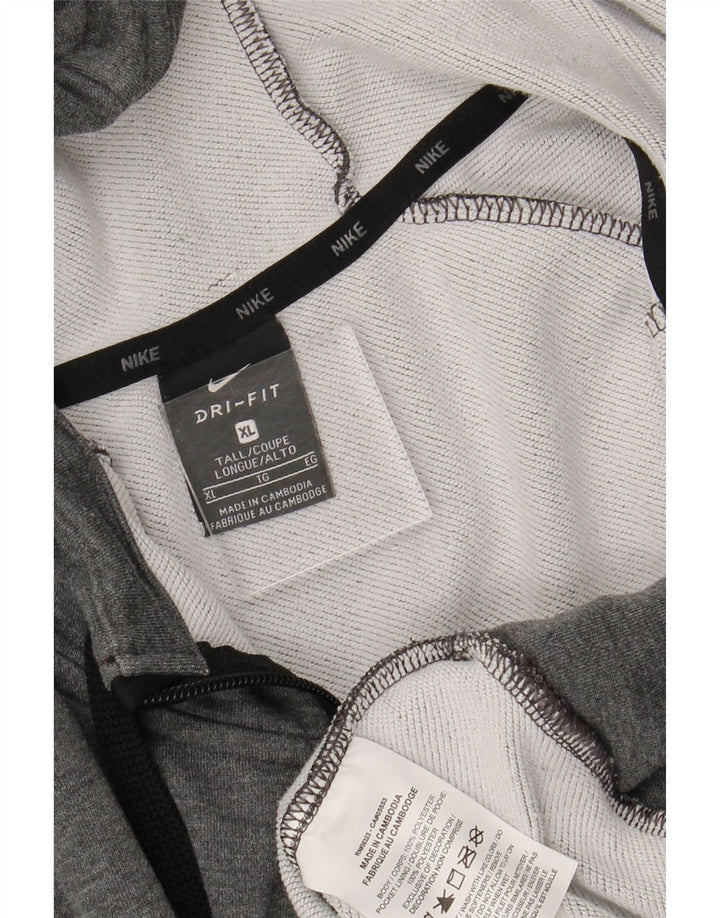 Мужской свитер с капюшоном на молнии NIKE Dri Fit XL, серый полиэстер