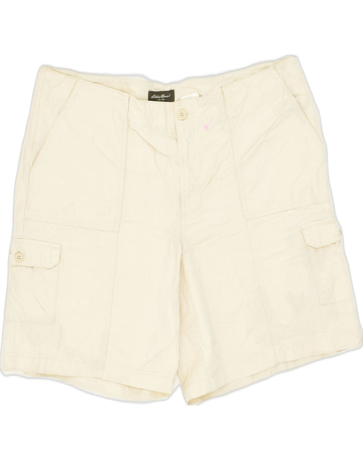 EDDIE BAUER Womens Cargo Shorts US 18 2XL W40 Off White Cotton | Vintage Eddie Bauer | Thrift | Second-Hand Eddie Bauer | Used Clothing | Messina Hembry 