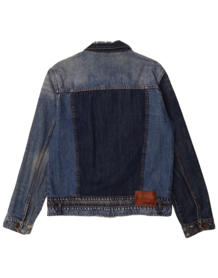 Мужская джинсовая куртка Desigual UK 40, большая синяя хлопковая