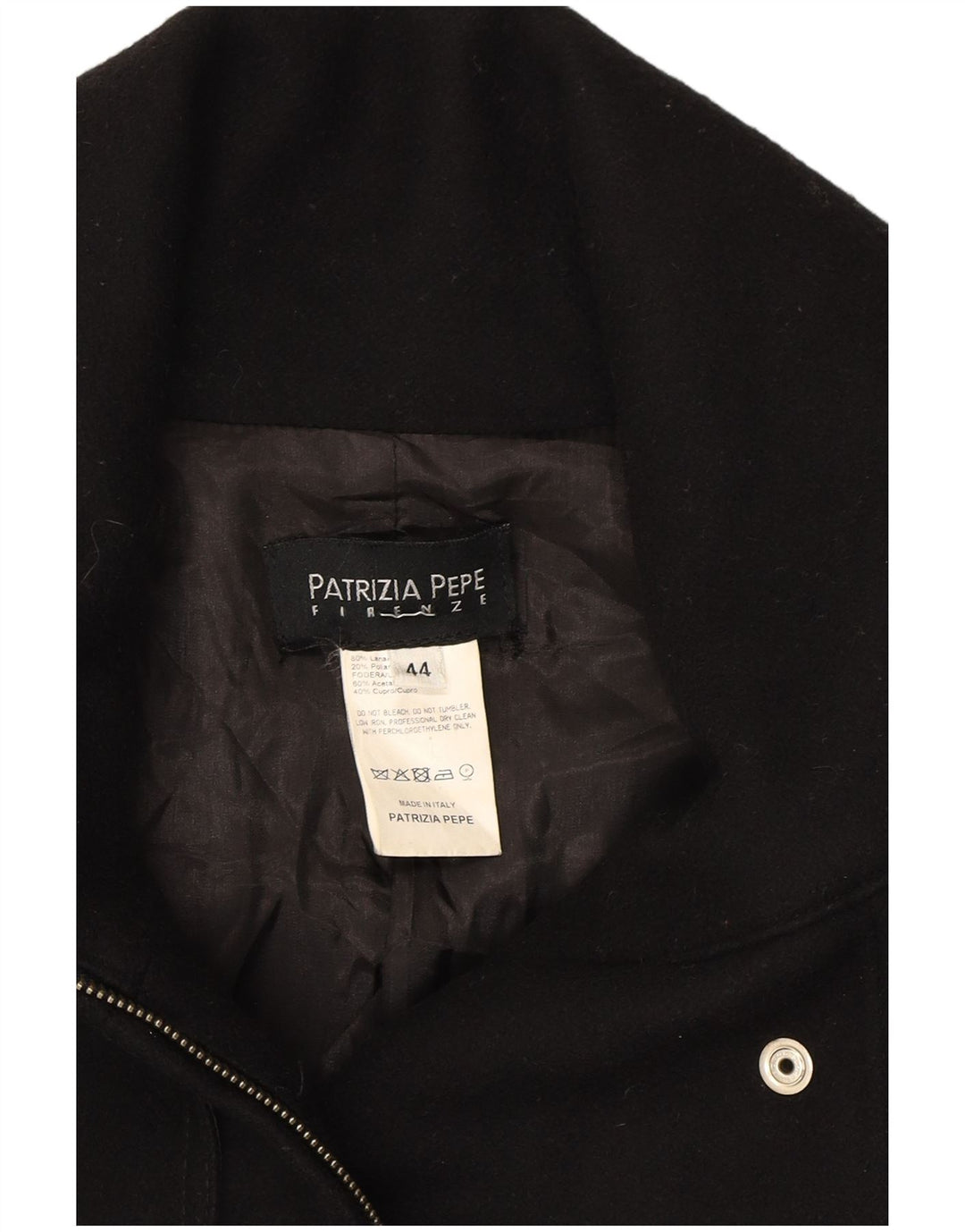 PATRIZIA PEPE Womens Firenze Overcoat IT 44 Medium Black Wool