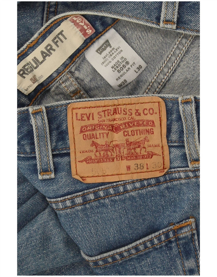 Мужские прямые джинсы Levi's 505 стандартного кроя W38 L30 синие, хлопок