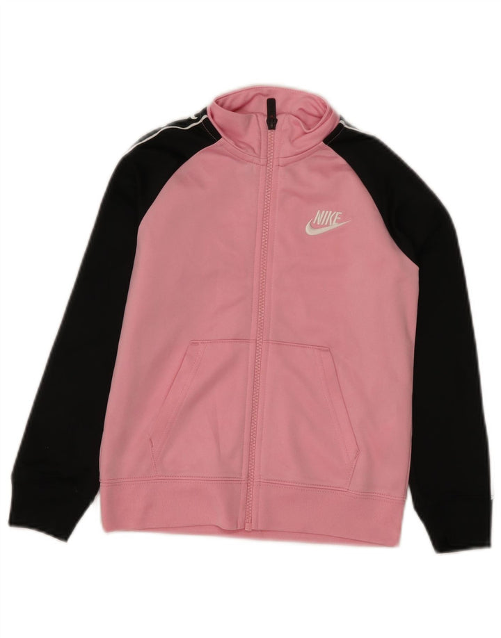 Спортивный костюм Nike для девочек, верхняя куртка, 5–6 лет, средний розовый цвет, полиэстер с цветными блоками