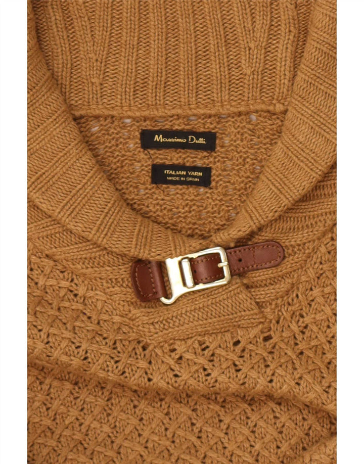 Женский джемпер-пончо Massimo Dutti UK 10, маленький размер, бежевый, шерсть