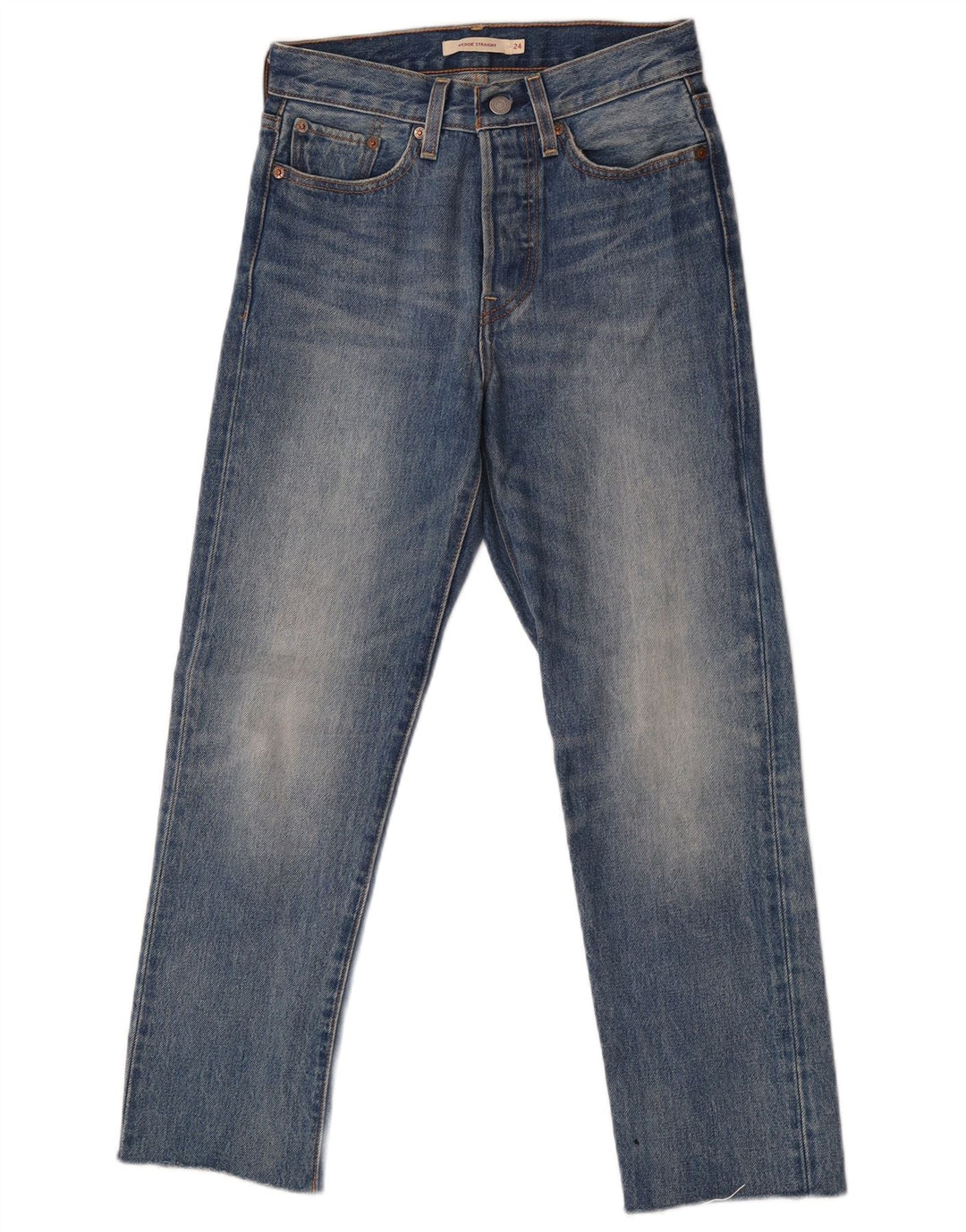 Женские прямые джинсы Levi's на танкетке W24 L26, синий хлопок