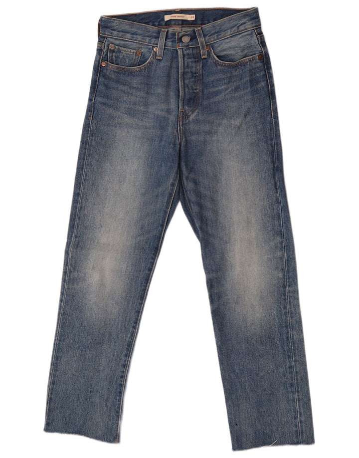 Женские прямые джинсы Levi's на танкетке W24 L26, синий хлопок