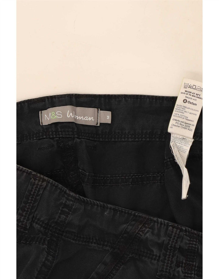 Женские прямые брюки карго Marks & Spencer, средние W34 L30, черные, хлопковые
