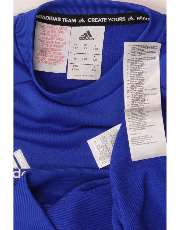 Свитшот Adidas для мальчиков 7-8 лет, синий полиэстер