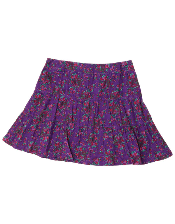 S.Oliver Женская мини-юбка EU 40 Medium W34 Фиолетовый хлопок с цветочным принтом