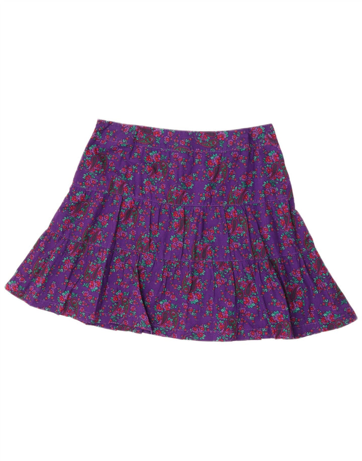 S.Oliver Женская мини-юбка EU 40 Medium W34 Фиолетовый хлопок с цветочным принтом