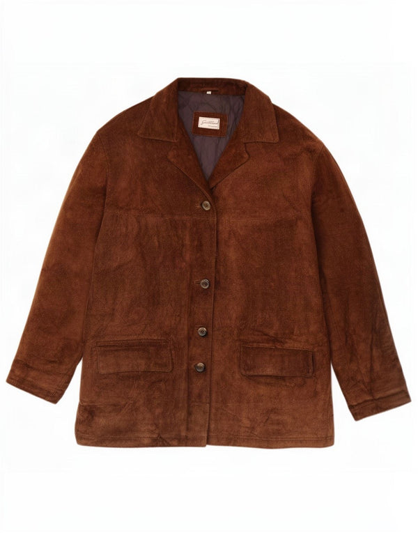 Винтажная женская замшевая куртка оверсайз IT 42 Medium Brown