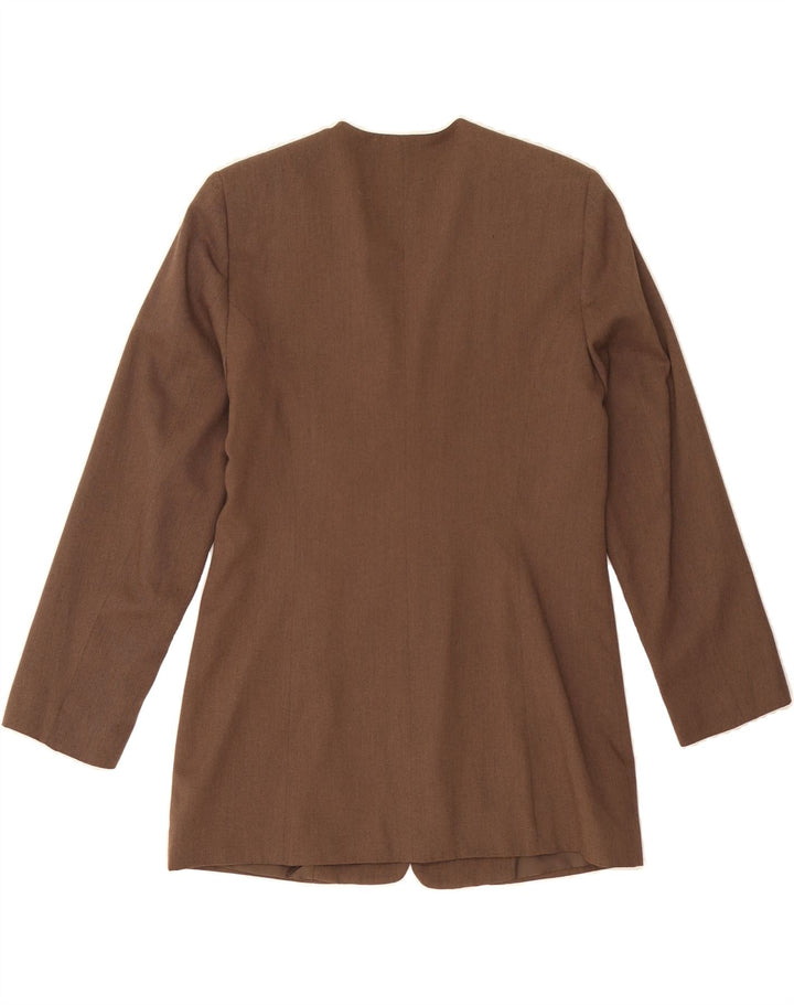 VINTAGE Womens Longline 9 Button Blazer Jacket EU 36 Small Brown Polyester Vintage Vintage and Second-Hand Vintage from Messina Hembry 
