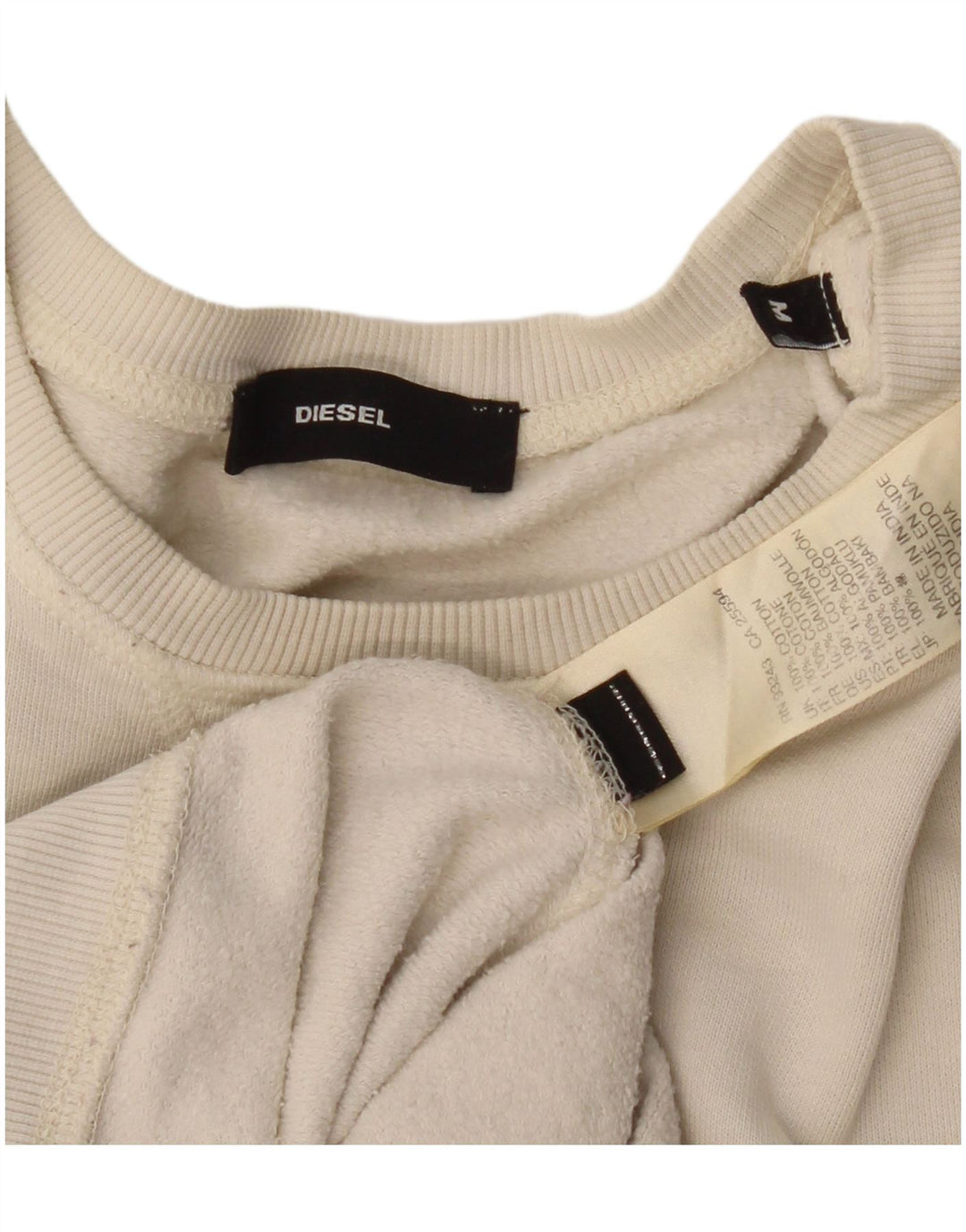 Женский джемпер оверсайз с рисунком Diesel UK 12, средний белый с цветочным принтом