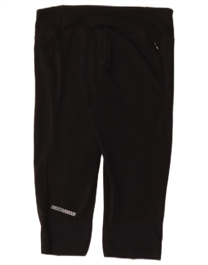 Женские леггинсы-капри Under Armour с рисунком, Великобритания 14, большой размер, черный полиэстер
