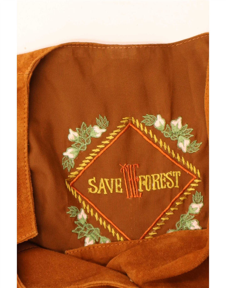 Save The Forest Женский укороченный замшевый жилет IT 44 Средний Коричневый