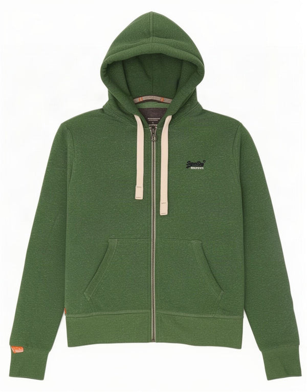 Мужской свитер с капюшоном на молнии Superdry, средний зеленый полиэстер с крапинками
