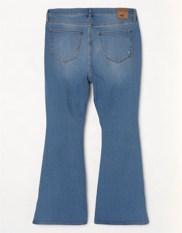 Женские расклешенные джинсы с высокой посадкой Hollister W34 L32 синие