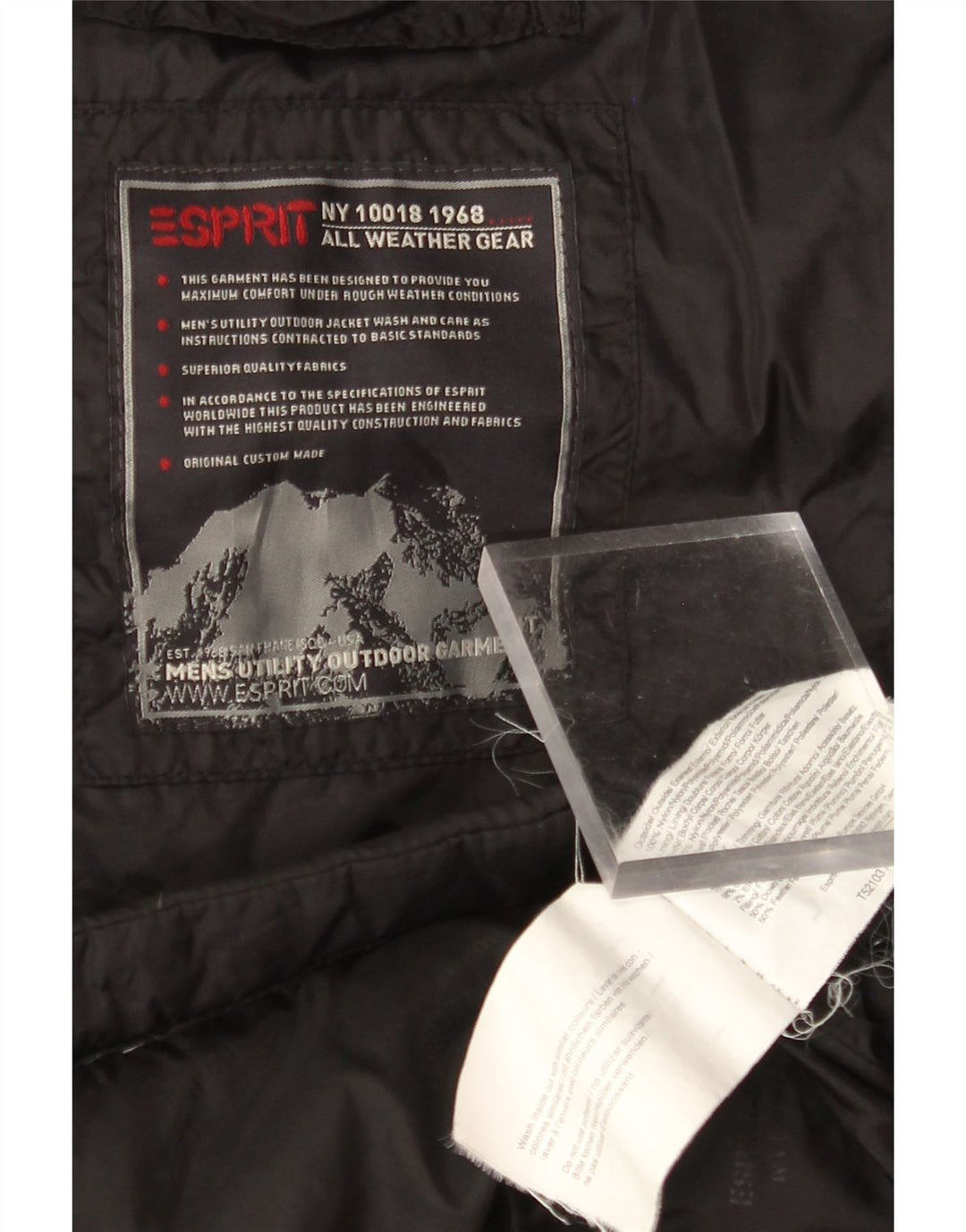 Мужской жилет с подкладкой ESPRIT UK 38, средний черный нейлон