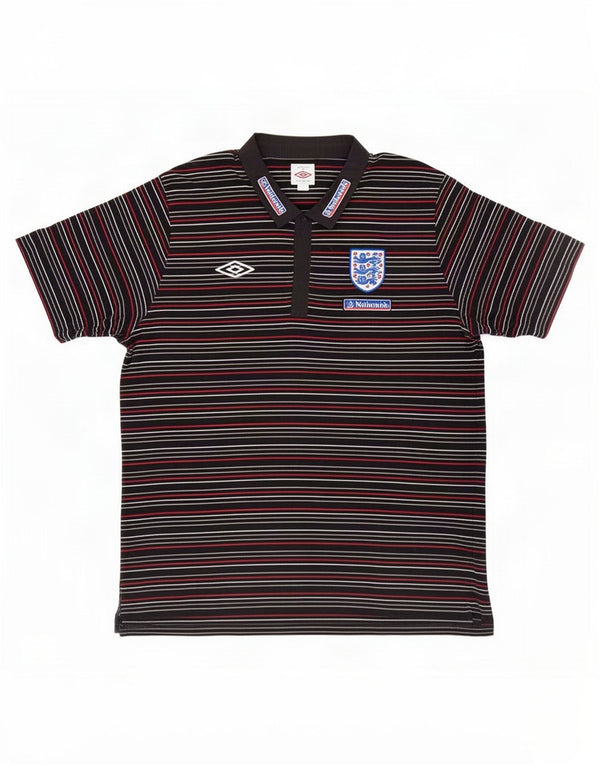 Мужская рубашка поло Umbro с графическим рисунком в Англии, 3XL, разноцветная хлопковая полоска