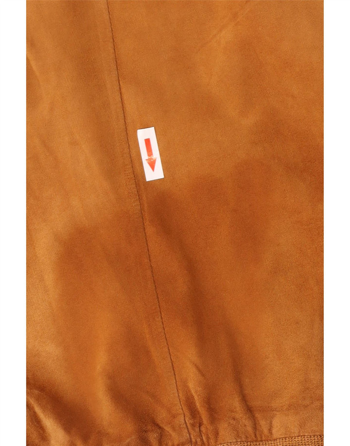 Мужской замшевый бомбер Gimo's UK 40, большой, бежевый кожаный