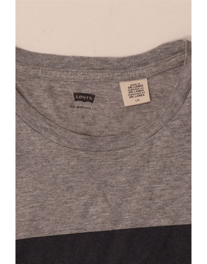 Мужская футболка с рисунком Levi's, большая серая в крапинку