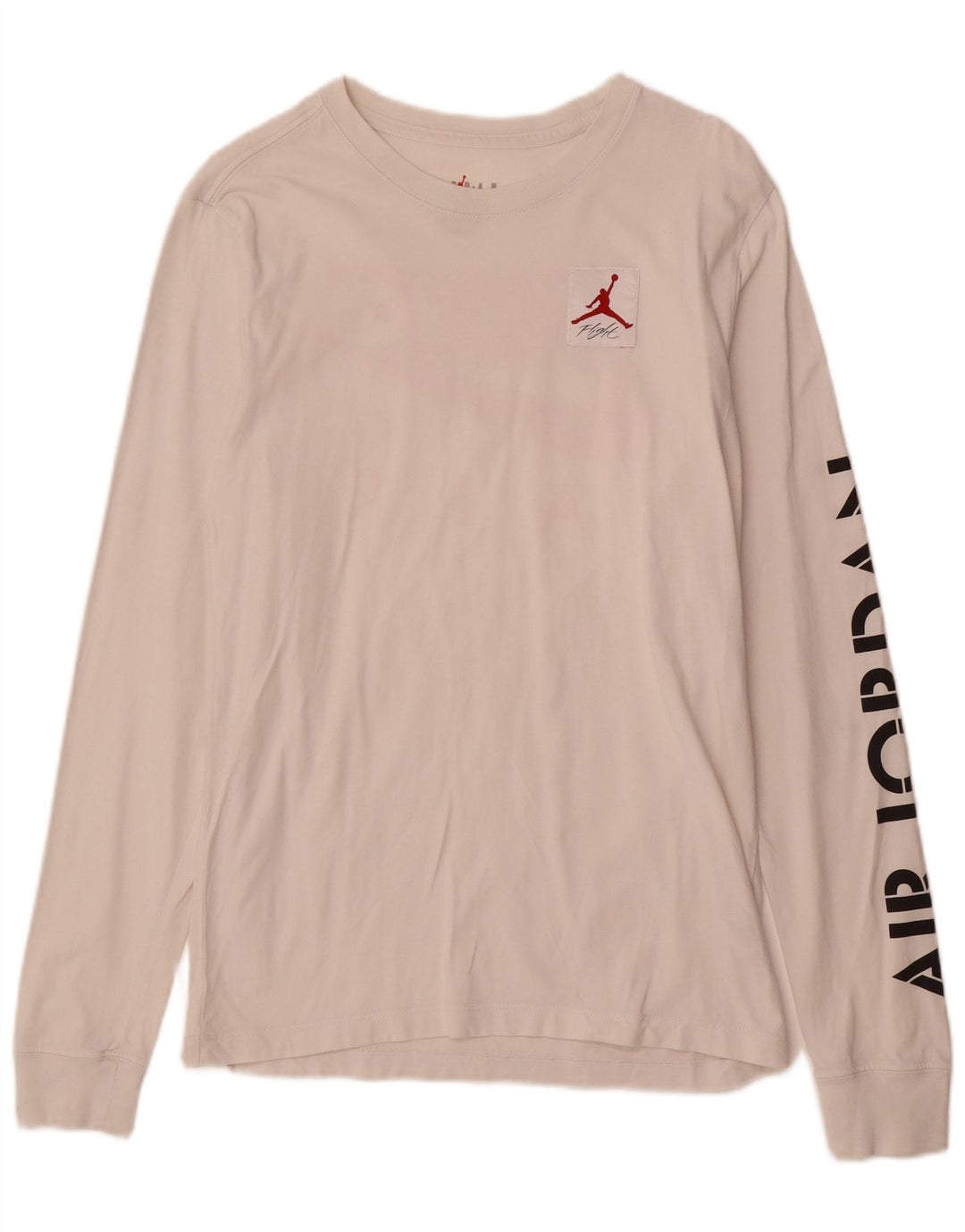 JORDAN Mens Standard Fit Graphic Top Long Sleeve Small White Cotton