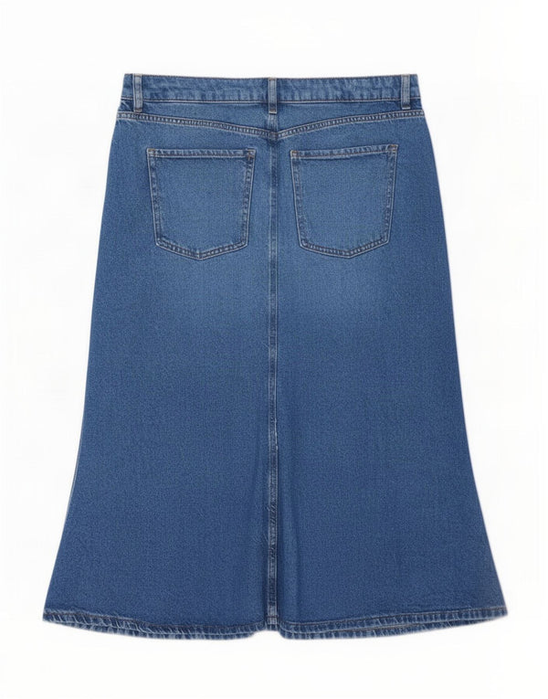 Женская джинсовая юбка Marks & Spencer UK 16, большая, W34, синяя, хлопок