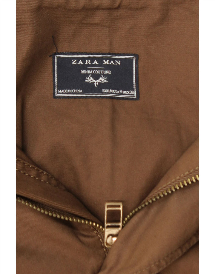 ZARA Mens Hooded Parka Jacket UK 38 Medium Brown Vintage Zara and Second-Hand Zara from Messina Hembry 