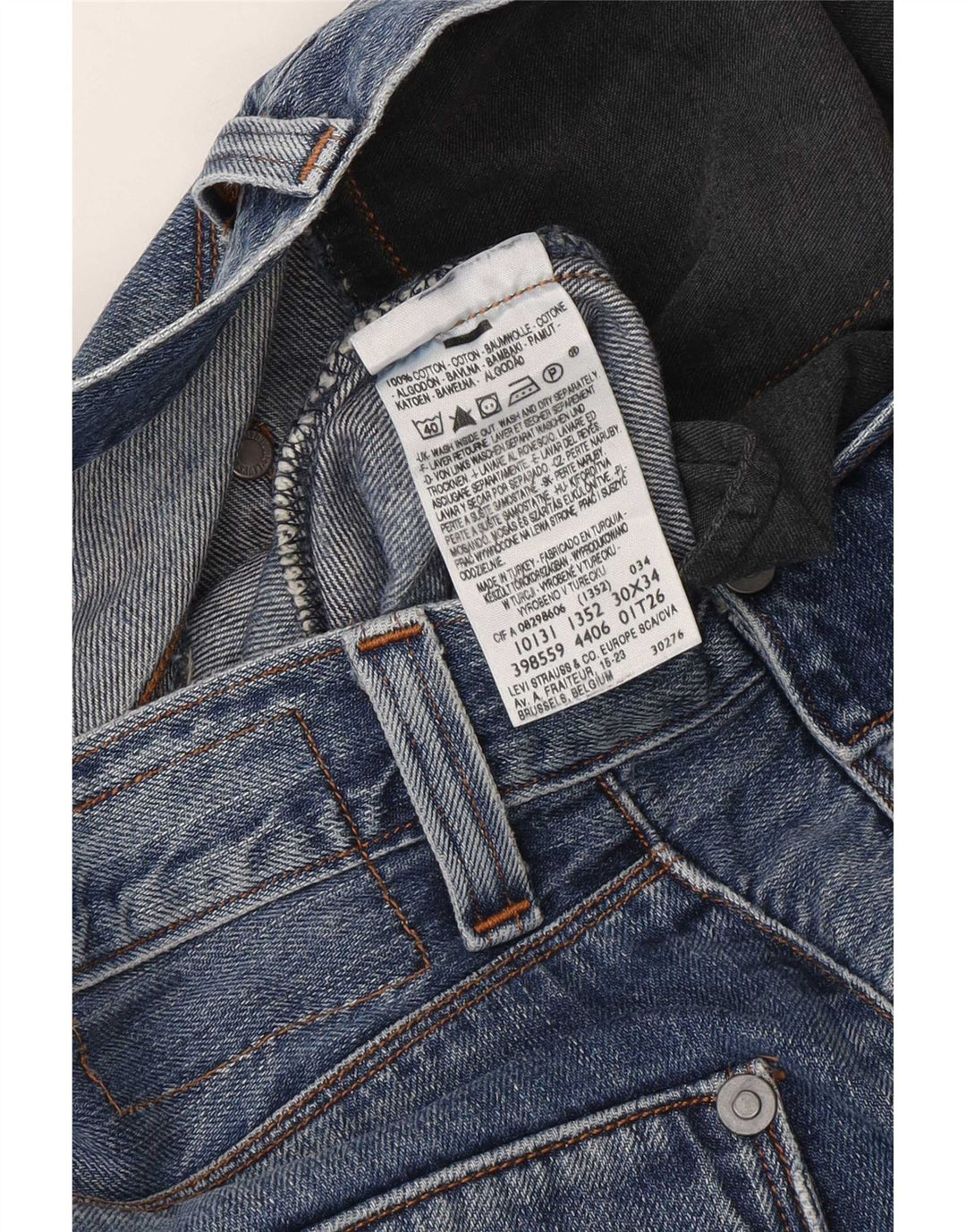 Мужские прямые джинсы Levi's W30 L34 синие, хлопок