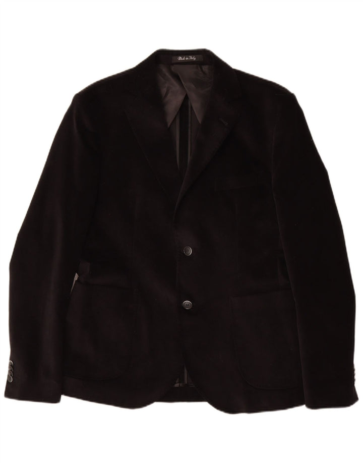 ВИНТАЖНЫЙ Мужской пиджак на 2 пуговицах IT 50, большой черный хлопок