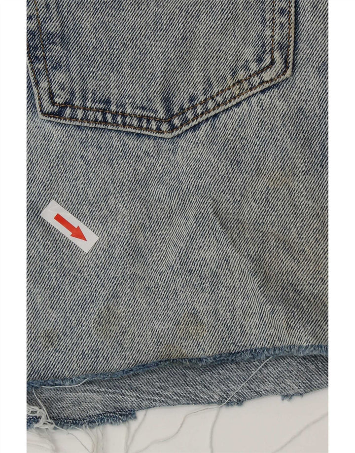 Женская джинсовая мини-юбка Zara Acid Wash Medium W28, синяя