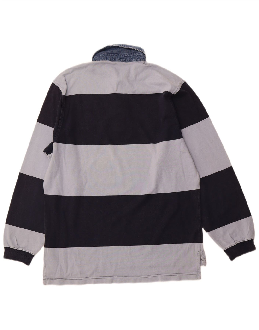 Мужская рубашка-поло для регби GANT с длинным рукавом, средний темно-синий полосатый хлопок