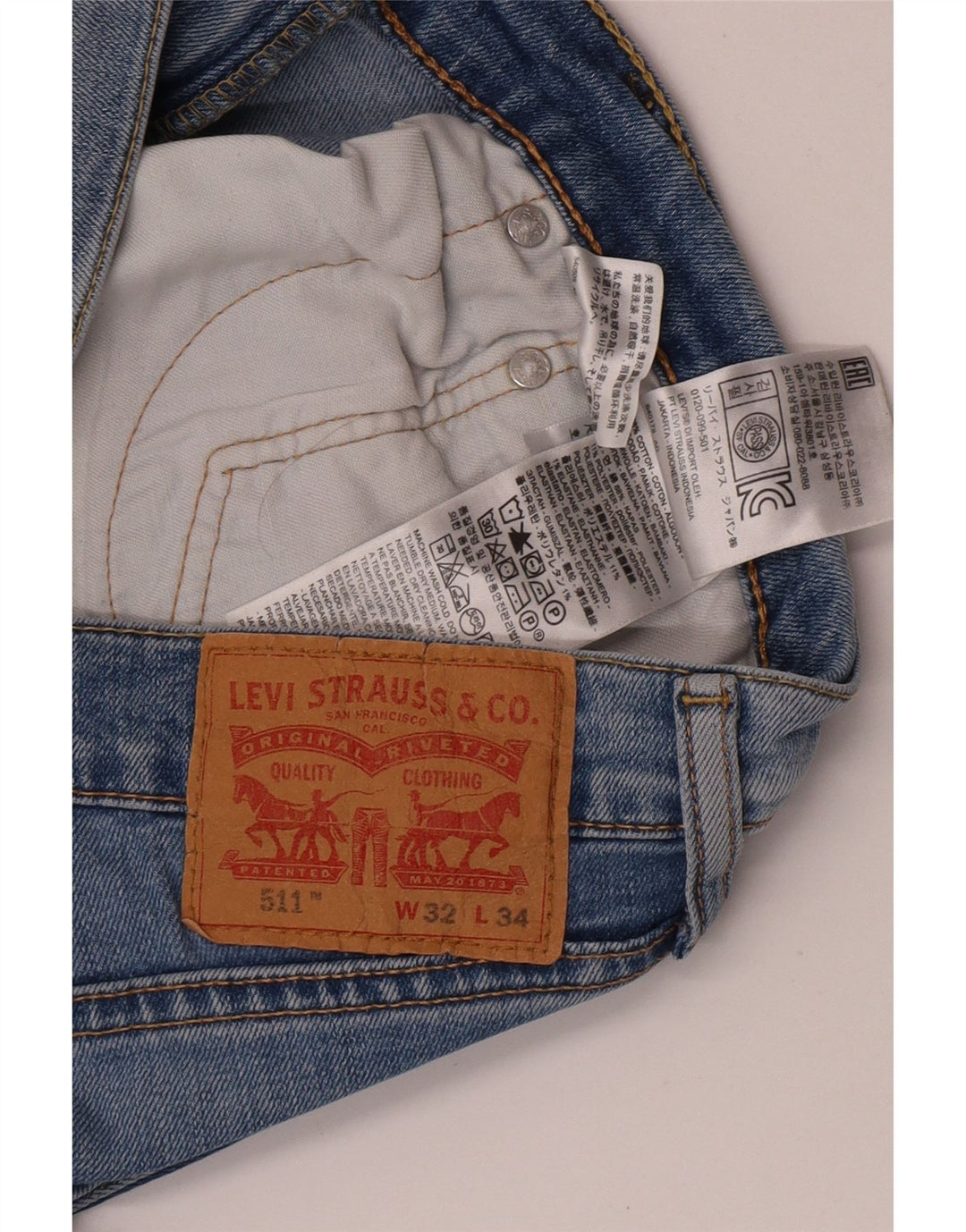 Мужские джинсы Levi's Slim 511 W32 L34 синие, хлопок