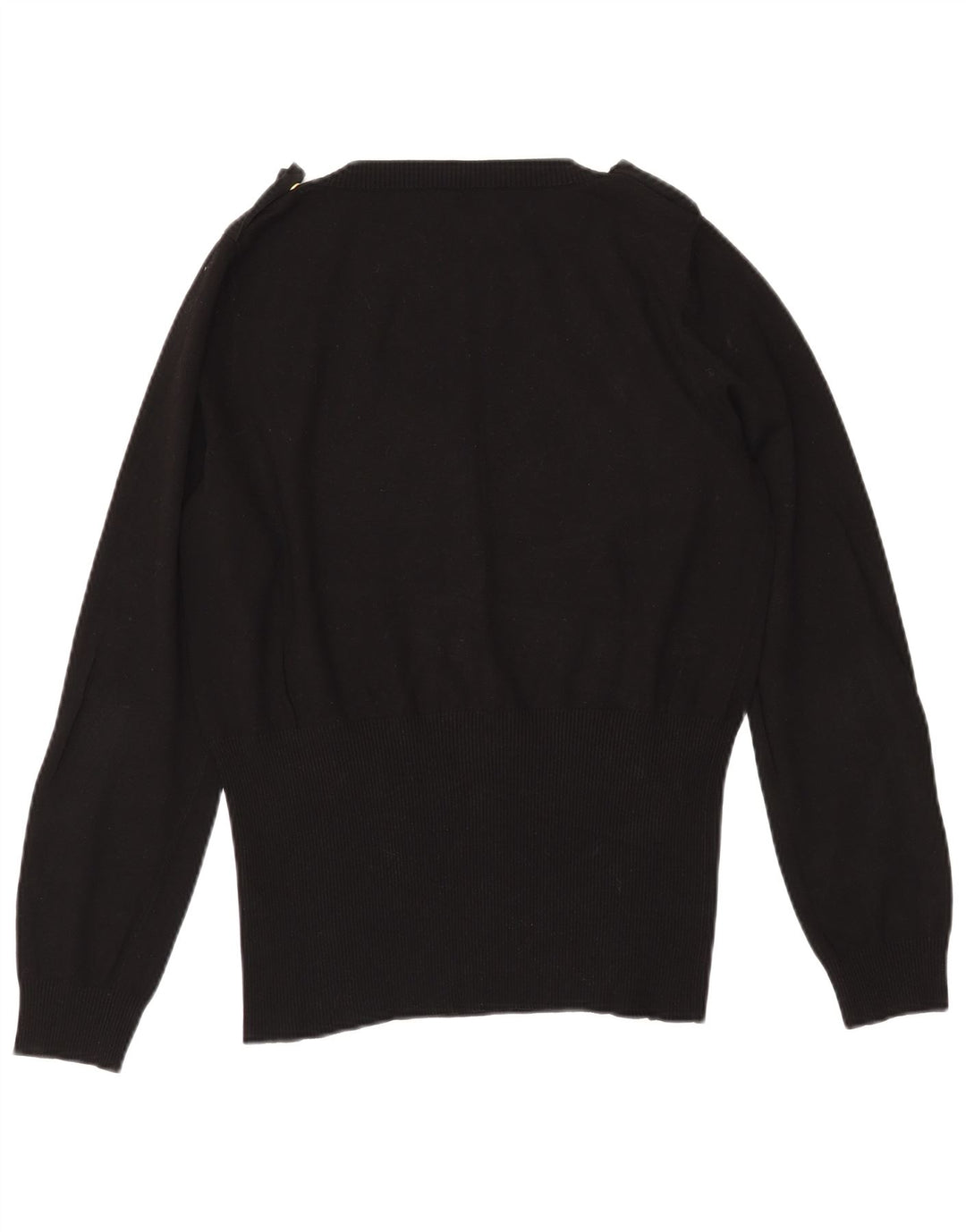 Женский джемпер с v-образным вырезом в стиле милитари MARELLA UK 20 2XL, черный вискоза