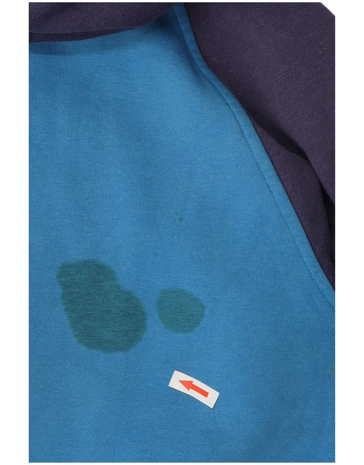 Мужской свитер с капюшоном Saltrock на молнии, большой синий, хлопок с цветными блоками