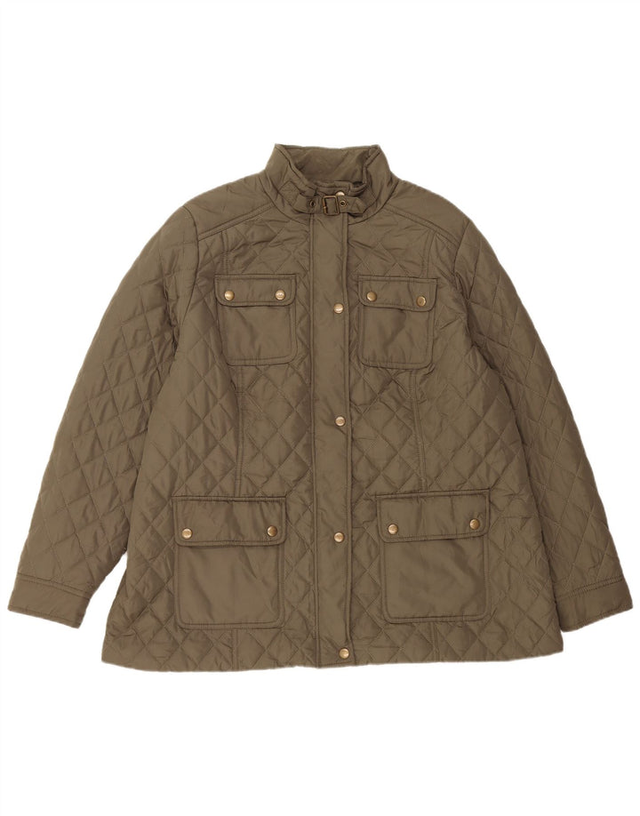 Женская стеганая куртка Marks & Spencer UK 18 XL, полиэстер цвета хаки