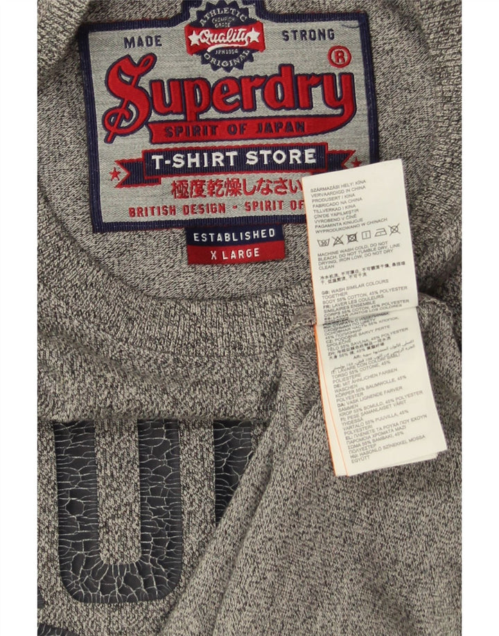 Мужская футболка Superdry XL серая в крапинку