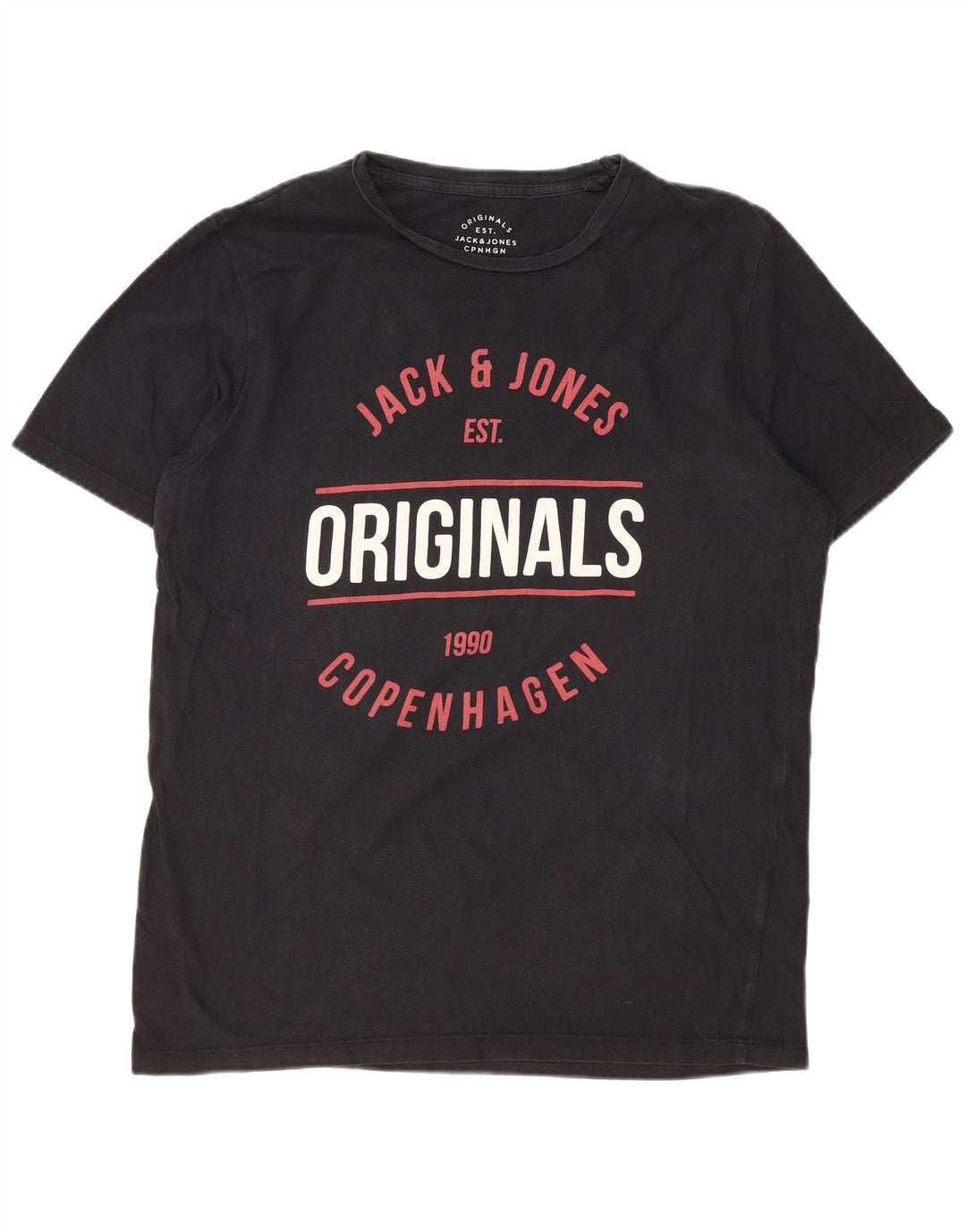Мужская футболка с рисунком JACK & JONES Originals, топ XL, черный хлопок