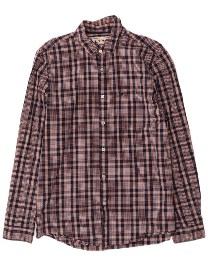 Мужская рубашка классического кроя Jack Wills, хлопковая синяя клетка среднего размера
