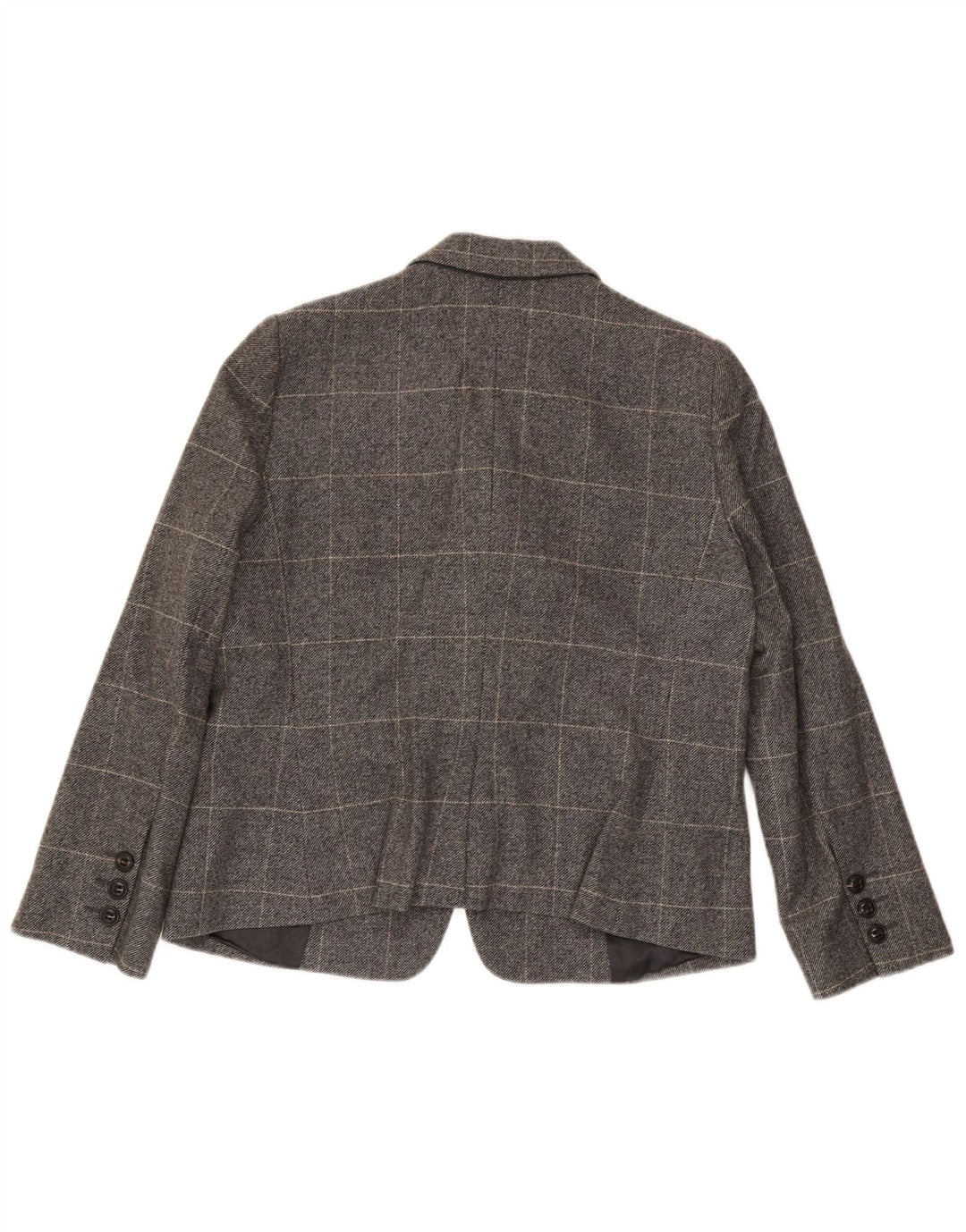 Armani Collezioni Женский пиджак на 3 пуговицах IT 50 XL Серый Шерстяной Клетчатый Пиджак